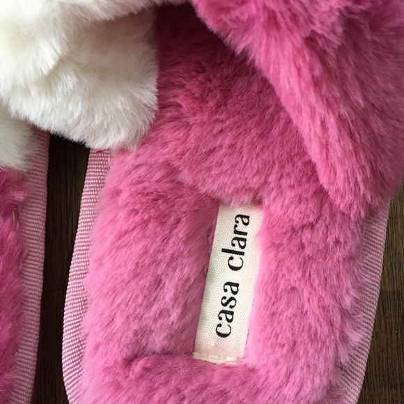 New Casa Clara fuzzy pink sandal house  slippers shoes - Picture 5 of 9